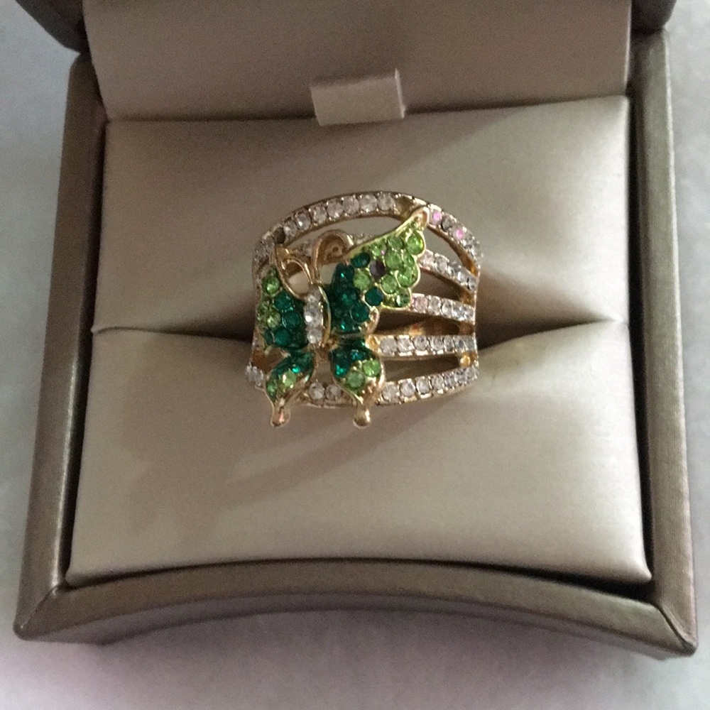Green Butterfly Ring